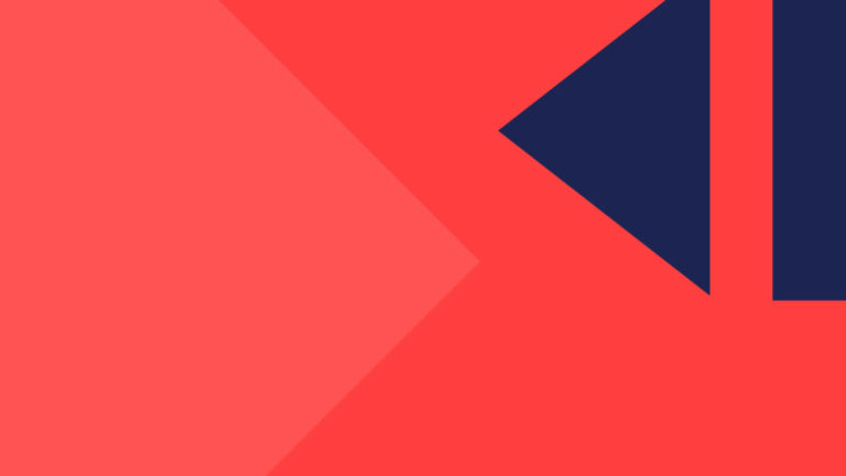 A light red and a dark blue triangle on a red background