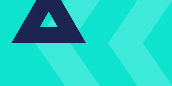 Dark blue triangle on a turquoise background